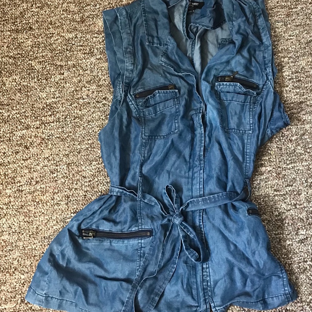 Jean woven top